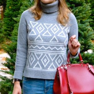 J.Crew Fair Isle Classic Turtle Neck Sweater